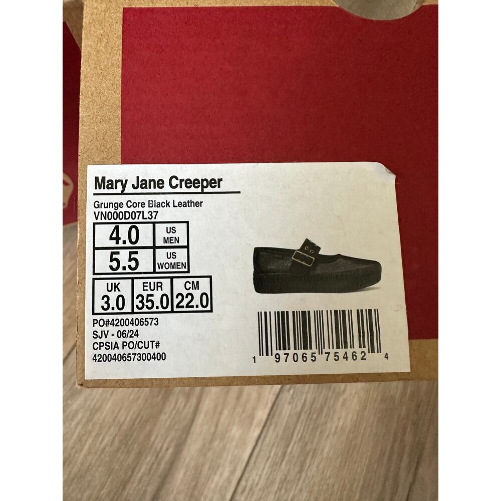 Vans Mary Jane Creeper Black Grunge Core Shoes size 5.5 - Picture 8 of 11